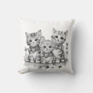 Cojín Decorativo Gatitos blancos y negros