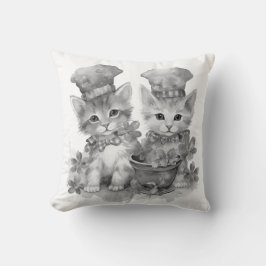 Cojín Decorativo Gatitos blancos y negros