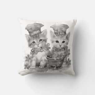 Cojín Decorativo Gatitos blancos y negros