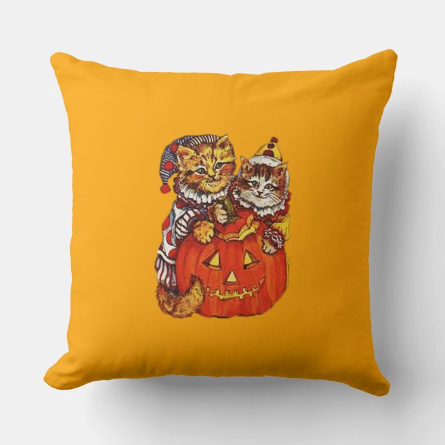 Cojín Decorativo Gatitos de payaso de Halloween (Anverso)