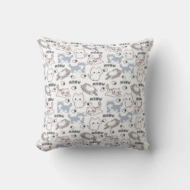 Cojín Decorativo Gatitos Gorditos Adorables y Corazones Meow