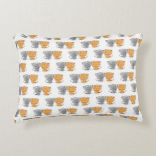 Cojín Decorativo Gatitos Lindos Patrón de Gato Naranja y Gris