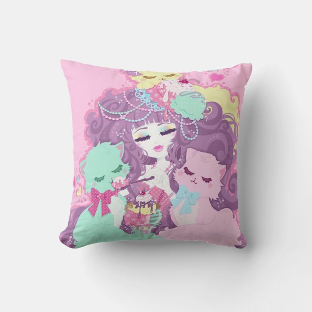 Cojín Decorativo Gatitos y helado - Srta. Kika Pillow (Anverso)