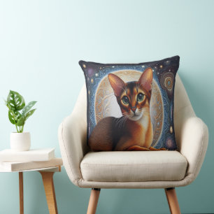 Cojín Decorativo Gato abissiniano artístico, gatito abysiniano mode