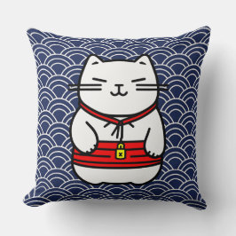 Cojín Decorativo Gato afortunado japonés o Maneki-Neko