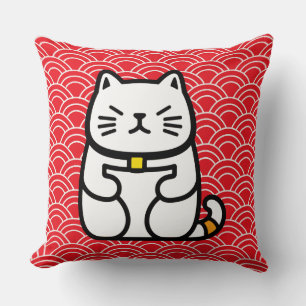 Cojín Decorativo Gato afortunado japonés o Maneki-Neko