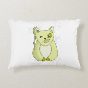 Cojín Decorativo Gato amarillo con funda de Duvet de sonrisa travie
