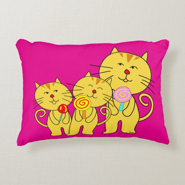 Cojín Decorativo Gato Amor Lollipop Pillow Azul rosa (Anverso)