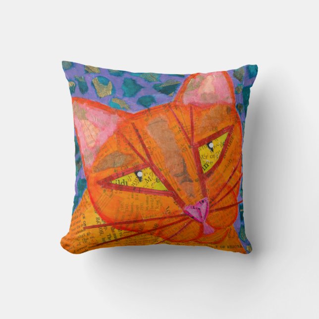 Cojín Decorativo Gato anaranjado (Anverso)