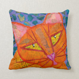 Cojín Decorativo Gato anaranjado