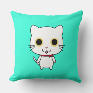 Cojín Decorativo Gato Antropomórfico Blanco Clipart