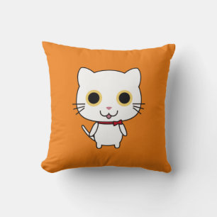 Cojín Decorativo Gato Antropomórfico Blanco Clipart