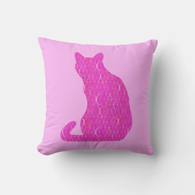 Cojín Decorativo Gato árabe - fuschia, rosa caliente (Anverso)