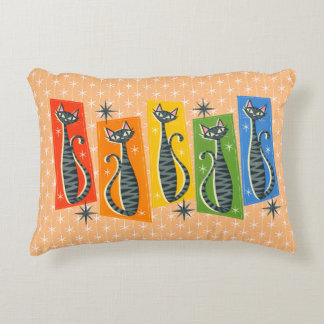 Cojín Decorativo Gato Arcoíris Atómico Retro LGBTQ+