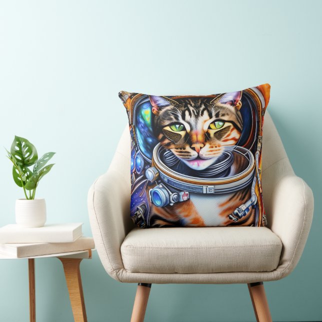 Cojín Decorativo Gato astronauta de galaxia (Silla)