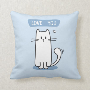 Cojín Decorativo Gato blanco