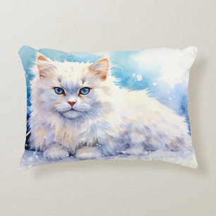 Cojín Decorativo Gato blanco de nieve