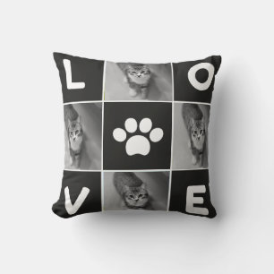 Cojín Decorativo gato blanco editable lindo amante simple minim