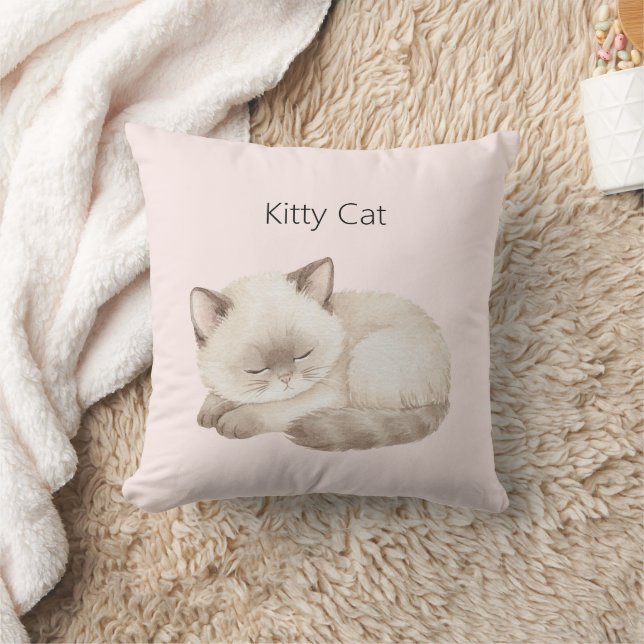 Cojín Decorativo Gato blanco gris gatito (Manta)