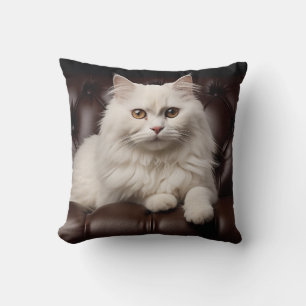 Cojín Decorativo Gato blanco majestuoso