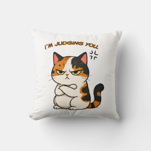 Cojín Decorativo Gato Calico Gruñón - Te estoy juzgando