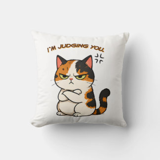 Cojín Decorativo Gato Calico Gruñón - Te estoy juzgando