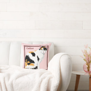 Cojín Decorativo Gato Calico Personalizado