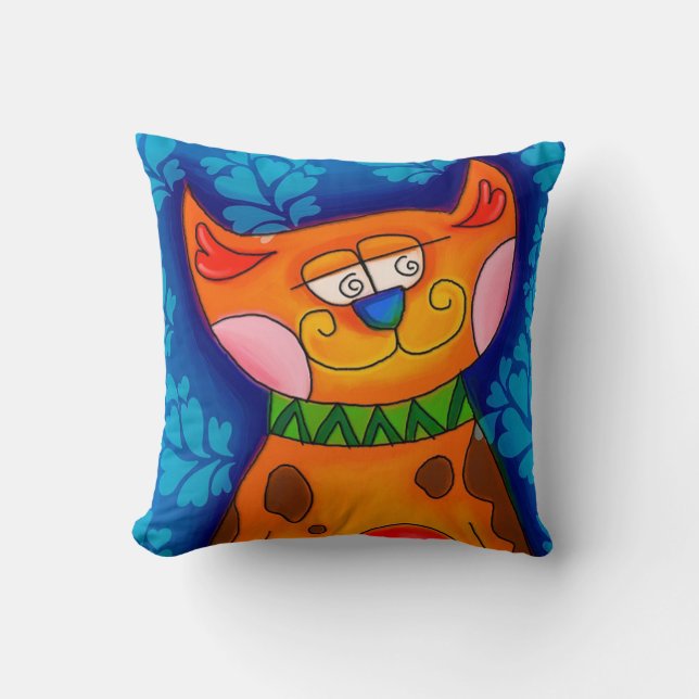 Cojín Decorativo Gato Caprichoso (Anverso)