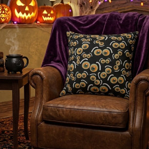 Cojín Decorativo Gato Cobarde Halloween Ojos de Murciélago Boo