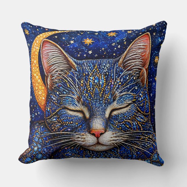 Cojín Decorativo Gato colorido lindo (Anverso)