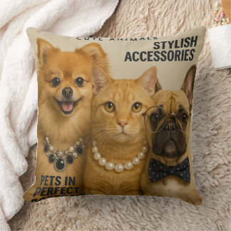 Cojín Decorativo Gato con amigos en la revista