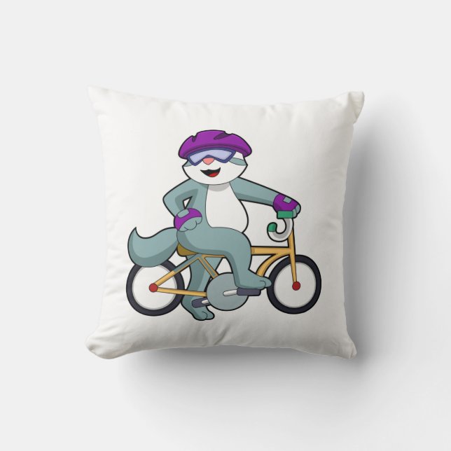 Cojín Decorativo Gato con bicicleta (Anverso)