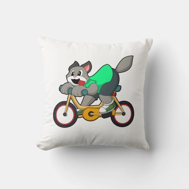 Cojín Decorativo Gato con bicicleta (Anverso)