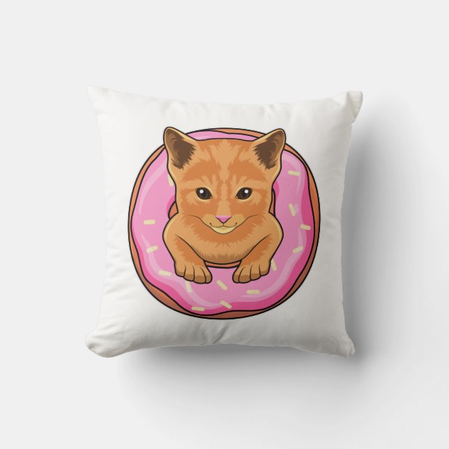 Cojín Decorativo Gato con donut (Anverso)