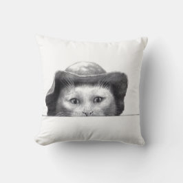 Cojín Decorativo Gato con Gorra (Nieve)