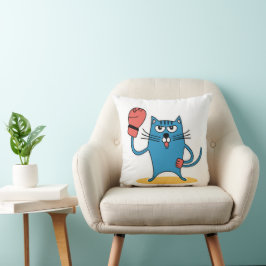 Cojín Decorativo Gato con guantes de boxeo