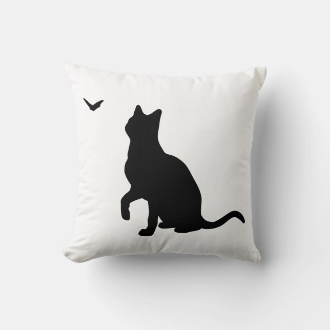 Cojín Decorativo Gato con mariposa (Anverso)