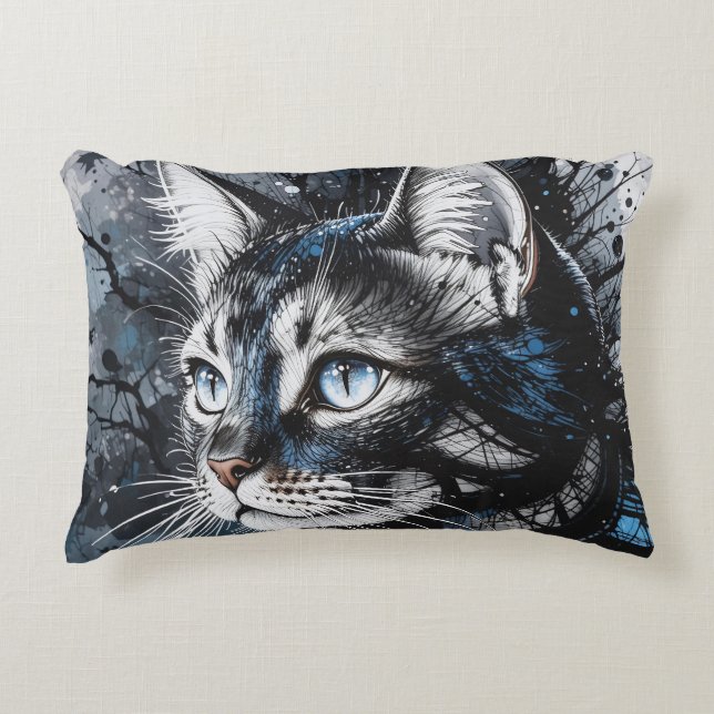 Cojín Decorativo Gato contemporáneo (Anverso)