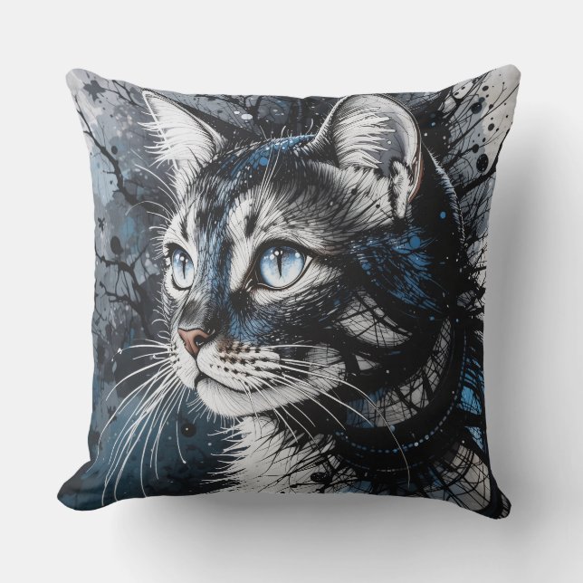 Cojín Decorativo Gato contemporáneo (Anverso)