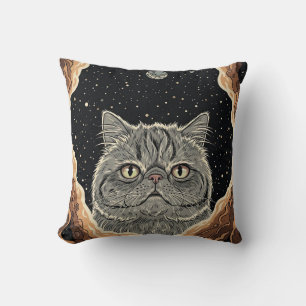 Cojín Decorativo Gato Cósmico