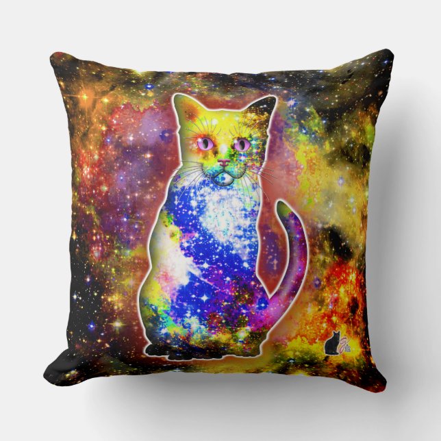 Cojín Decorativo Gato Cósmico Beta (Anverso)
