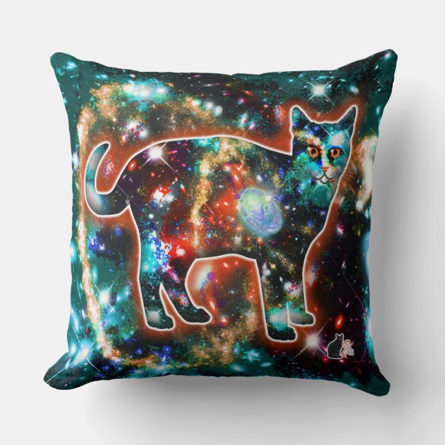 Cojín Decorativo Gato Cósmico Gamma (Anverso)