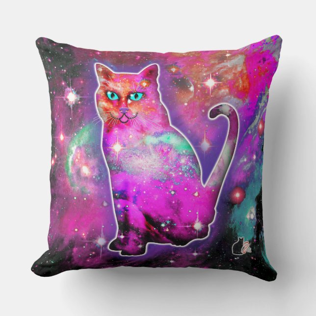 Cojín Decorativo Gato Cósmico Iota (Anverso)