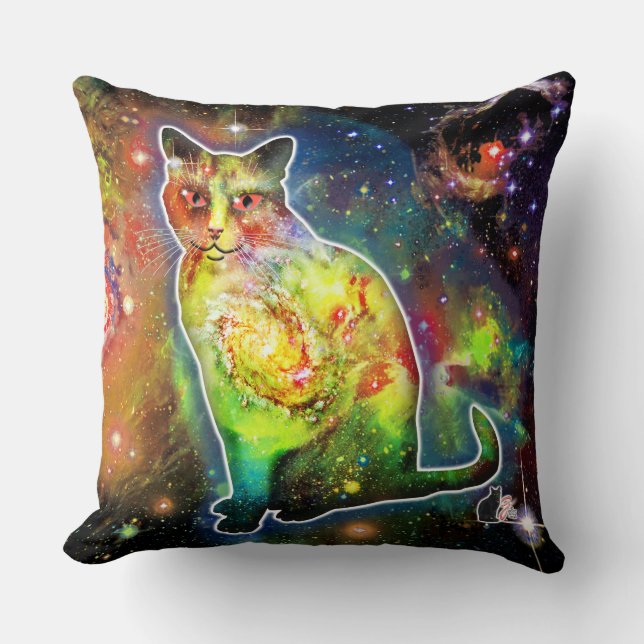 Cojín Decorativo Gato Cósmico Omicron (Anverso)