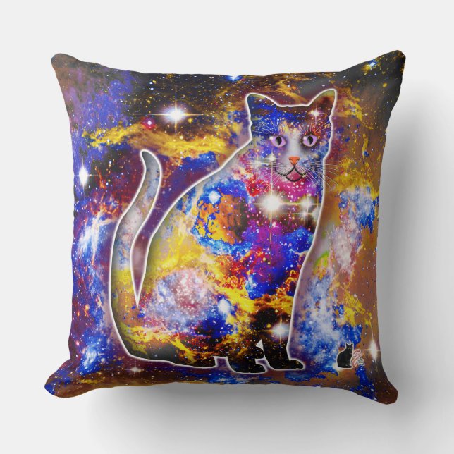 Cojín Decorativo Gato Cósmico Psi (Anverso)