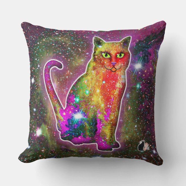 Cojín Decorativo Gato Cósmico Zeta (Anverso)