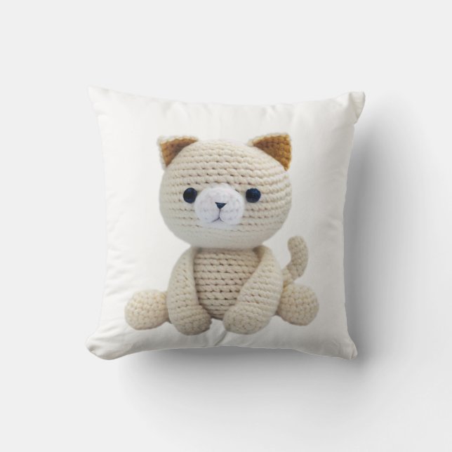 Cojín Decorativo Gato Crochet Toy Cushion Bebé Nursera (Anverso)