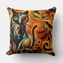 Cojín Decorativo Gato Cubism Halloween