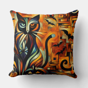 Cojín Decorativo Gato Cubism Halloween