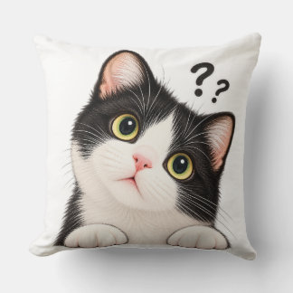 Cojín Decorativo Gato curioso de esmoquin Boki – Ilustración divert